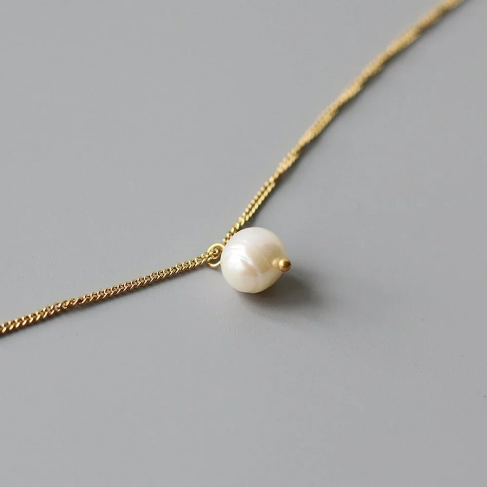 NEW 18K Gold Plated Rose Flower Fresh  Water Pearl Necklace - Picture 6 of 9